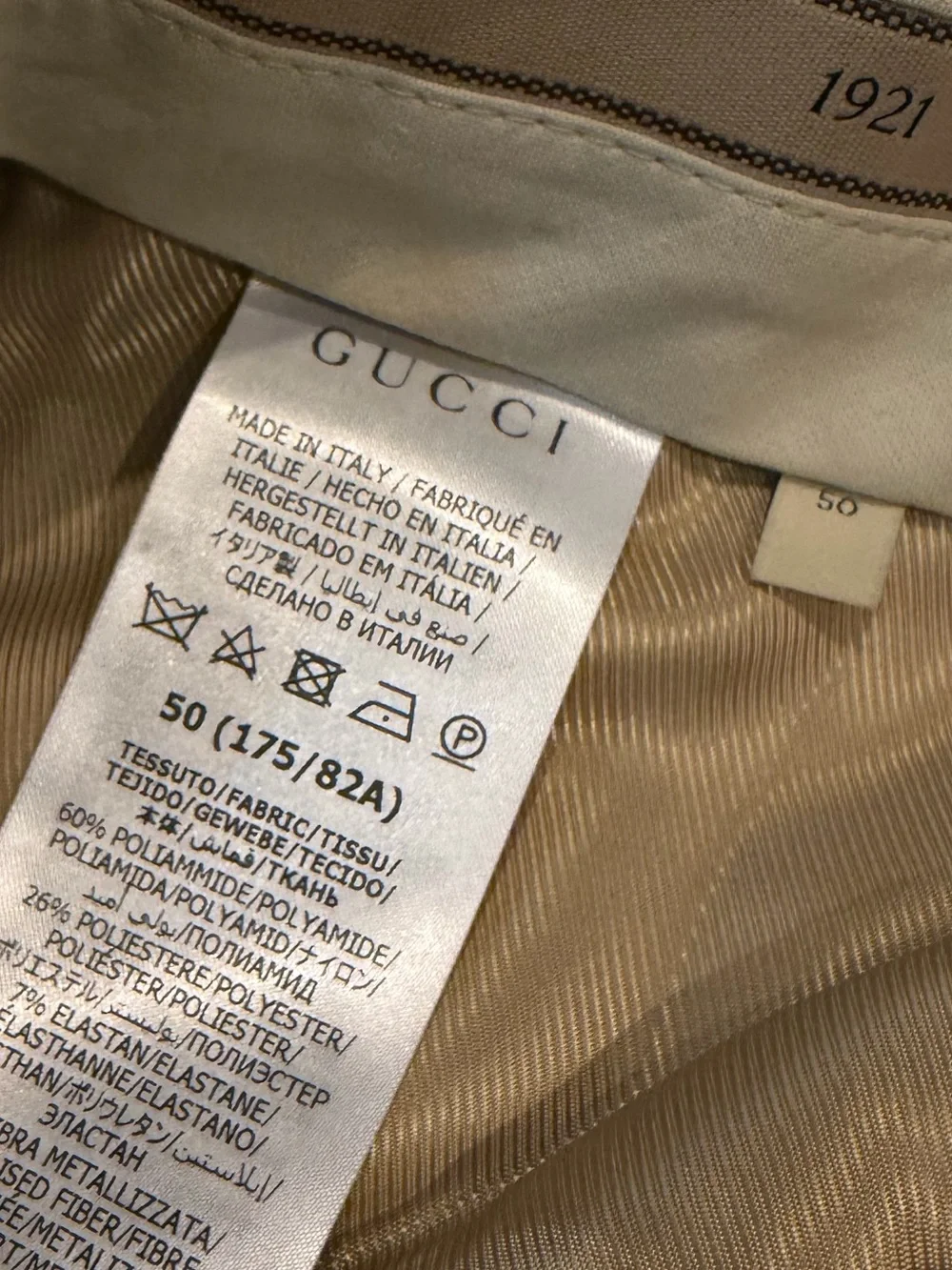GUCCI glitter stripe-print trousers